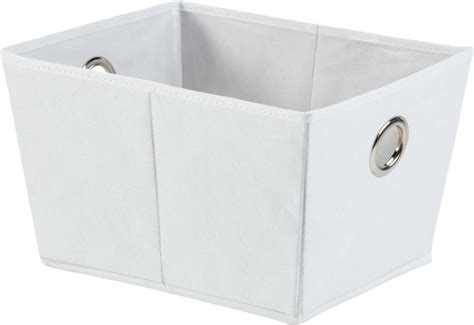 H & L Russel Medium White Embossed Folding Storage Box 30 x 